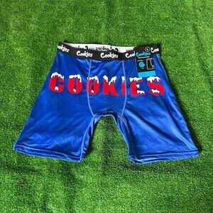 Cookies Frosty Snow Blue Soft Microfiber Funny Premium Boxer Briefs Size L NWT